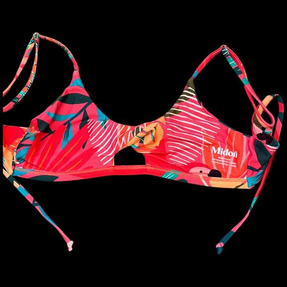 NWOT Midori Becca Keyhole Twist Adjustable Bikini Top Bright Tropical Size LG - Picture 4 of 4